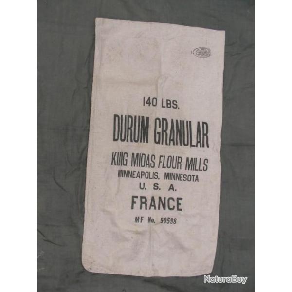 WW2 US SAC POUR LE BL� AM�RICAIN RAVITAILLEMENT VERS LA FRANCE " PLAN MARSHALL " RARE