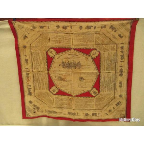 mouchoir d'instruction artillerie - vendu  dans l'�tat  -   a nettoyer