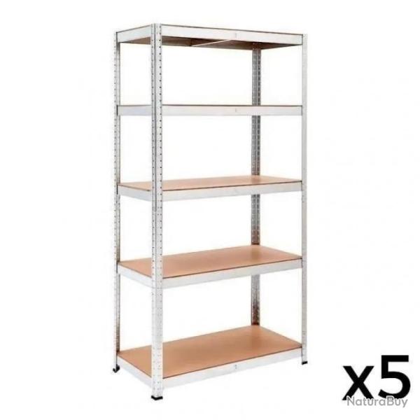 Lot de 5 �tag�re de rangement de charge lourde 1325kg max - Acier galvanis� - LIVRAISON GRATUITE