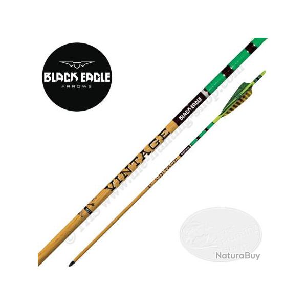 BLACK EAGLE ARROWS Vintage 6 Fl�ches traditionnelle en carbone avec cresting et empennages en plumes