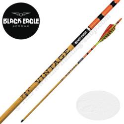 BLACK EAGLE ARROWS Vintage 6 Fl&egrave;ches traditionnelle en carbone avec cresting et empennages en plumes