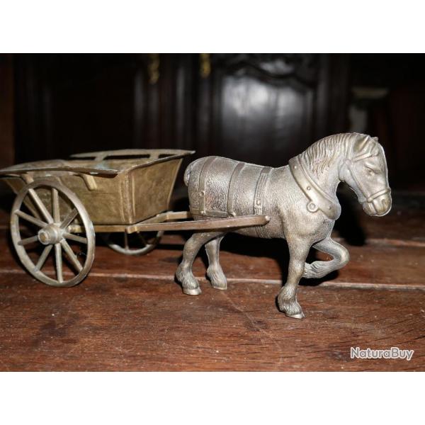 Atelage cheval en laiton