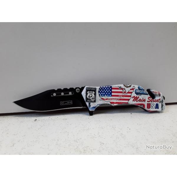 8259 COUTEAUX PLIANT HERBERTZ USA AMERICA 20CM NEUF