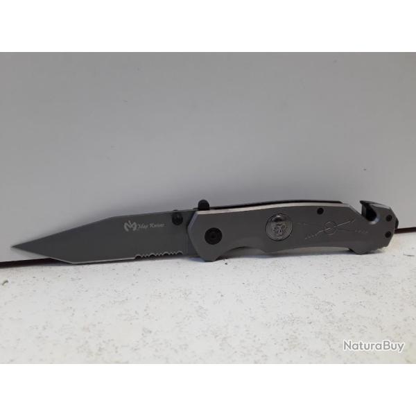 8261 COUTEAUX PLIANT MAX KNIVES SKULL ARROW MK143 GRIS FULL METAL NEUF