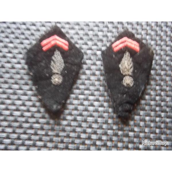 ANCIENNES PATTES DE COL - FAIT MAIN - SAPEUR POMPIER