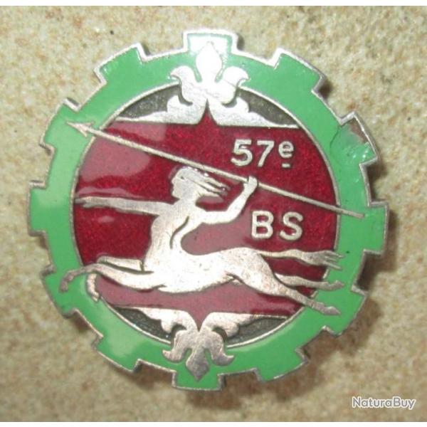 57� Bataillon des Services, �mail, dos lisse grav�, �clat d'�mail,AC