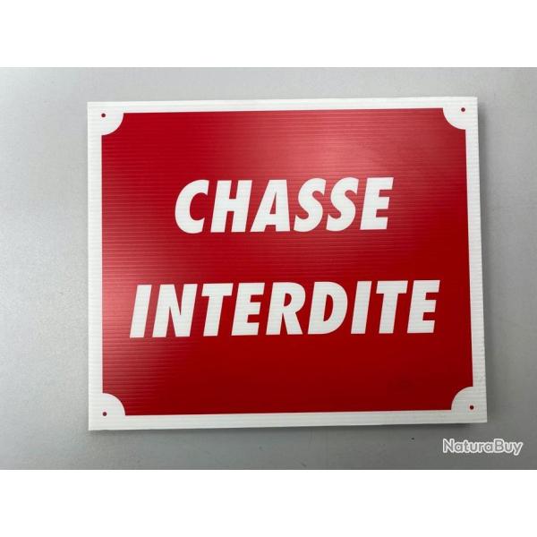 lot de plaques de signalisation CHASSE INTERDITE en plastique