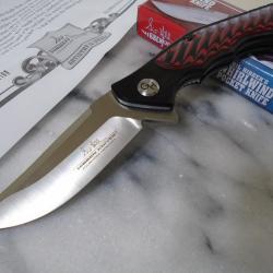 Couteau Hibben Whirlwind Red Lame Acier 7Cr17 Manche G10/Aluminium IKBS Linerlock Clip GH5115
