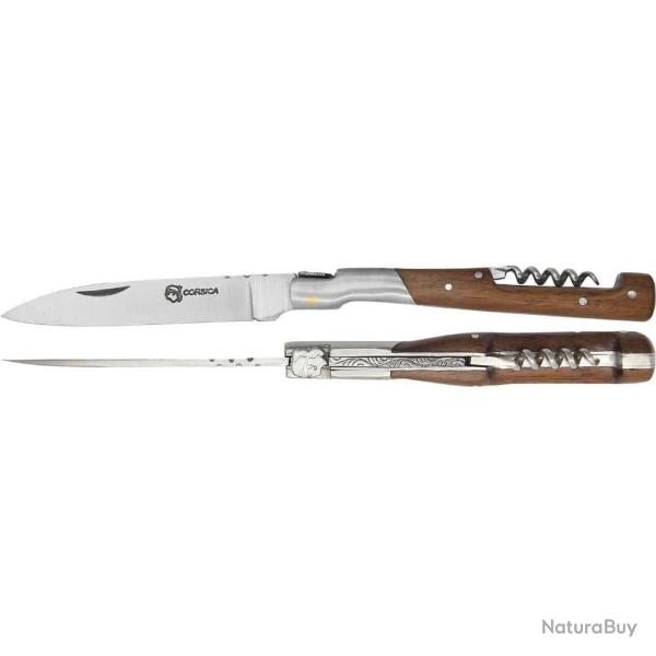 Couteau Van 12�cm avec tire-bouchon Manche en bois de palissandre