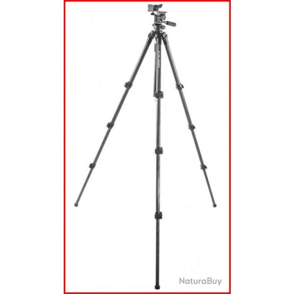 COMBO TREPIED DE TIR KJI K800 CARBONE AVEC MONTAGE REAPER RAIL PICATINNY