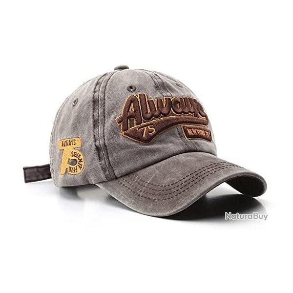 Casquette style retro - 100% Coton - Ajustable - 54-60cm - Marron