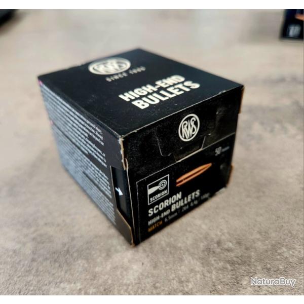 50 Ogives RWS Cal 6.5 mm 130gr Scorion