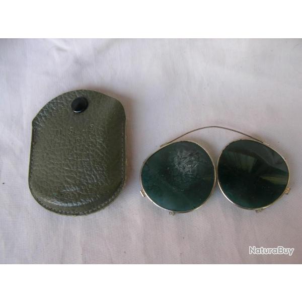 WW2/POSTWAR US LUNETTE DE SOLEIL AM�RICAINE / SURLUNETTE MILITAIRE AVEC SON �TUI USA BB 49