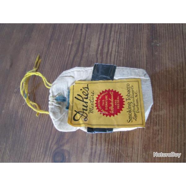 Rare sachet de tabac en coton DUKE'S + pochette de papier  cigarettes TIP TOP , US ARMY WWII