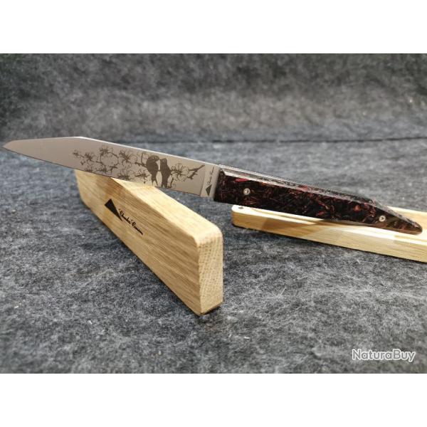 Couteau Pliant Charles Canon Manche en Fleurs d'Hibiscus