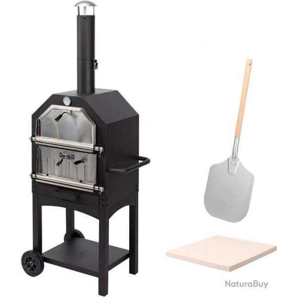 Four � pizza + pierre de 2 cm et pelle � pizza - Thermom�tre -
