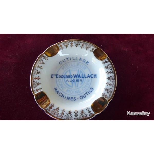CENDRIER PORCELAINE LIMOGES OUTILLAGE MACHINES OUTILS EDOUARD WALLACH ALGER