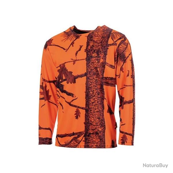 Tee shirt manches longues camouflage orange