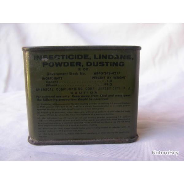 WW2/POSTWAR US BOITE D'INSECTICIDE AM�RICAINE DE 1963 GUERRE DU VIETNAM 2 Oz