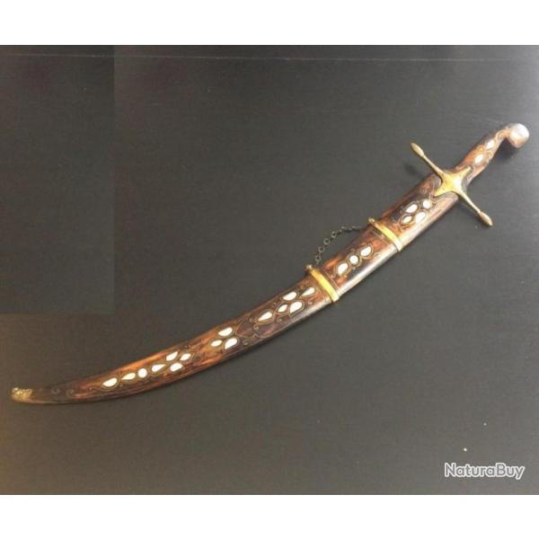 Sabre ornemental Yemen Bois Cuivre et Nacre