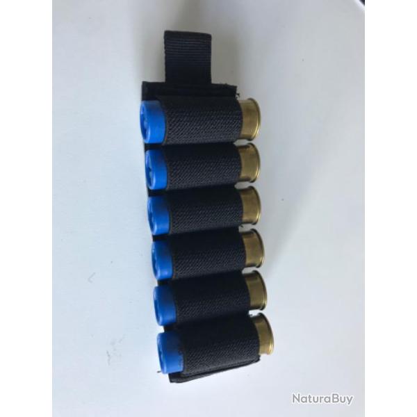 Cartouchire calibre 12 velcro autocollante (pour 6 cartouches) fdp offerts