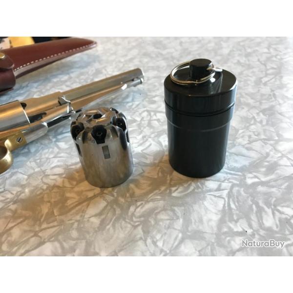 �tui,m�tal noire pour barillet uberti Remington 1858 cal 44 (stockage des barillets suppl�mentaires)