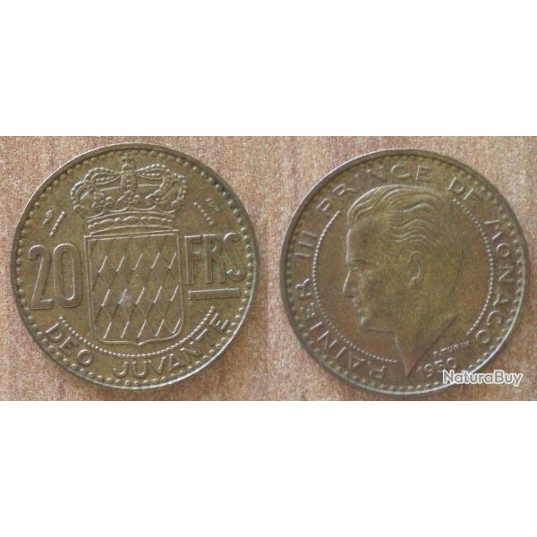 Monaco 20 Francs 1950 prince Rainier Franc Principaute