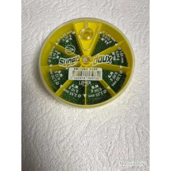 PLOMB FRITURE VERT 1,40mm 0,015g jusqu'� 3,25mm 0,20g