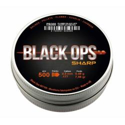 Bo&icirc;te de 500 plombs Black Ops Sharp &agrave; t&ecirc;te pointue - Cal. 4.5 - Par 1