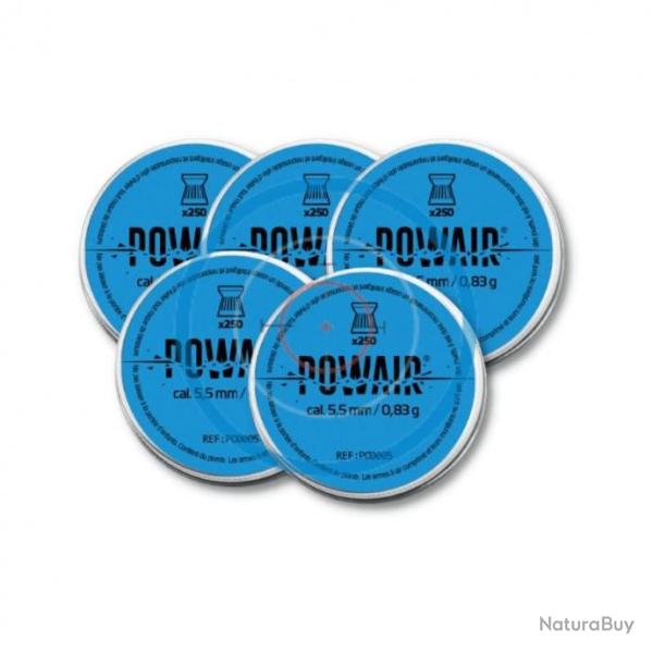 NEUF !!! LOT DE 5 BO�TE DE PLOMB PLAT CALIBRE 5.5mm