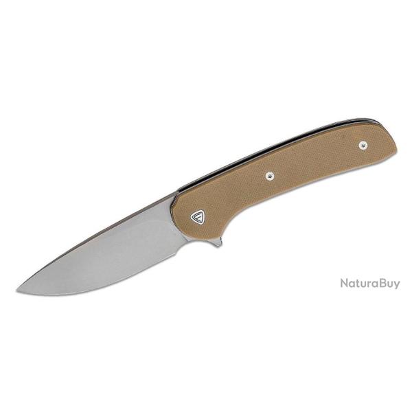 Couteau Ferrum Forge Gent 2.0 Tan Lame Acier 9Cr13MoV Manche G10 IKBS Linerlock Clip FF009T