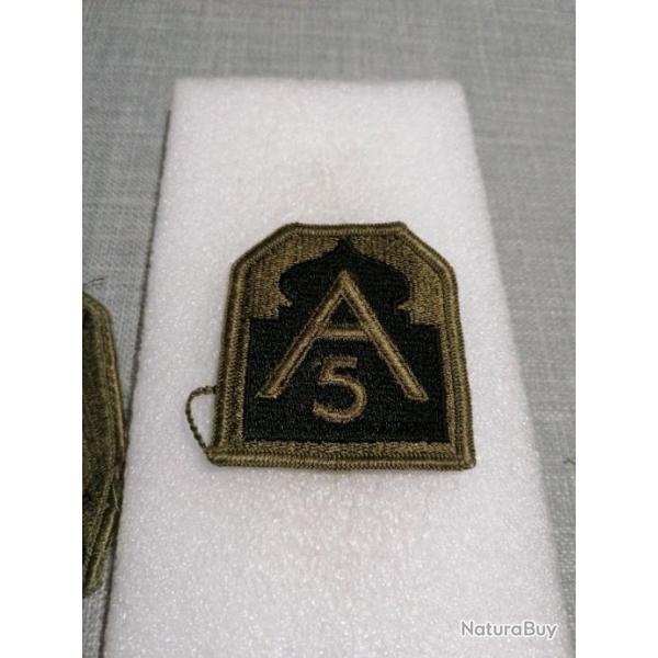 Patch arm�e us 5th ARMY kaki ORIGINAL