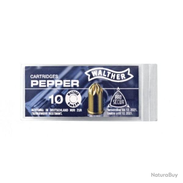 Cartouche Gaz poivre Walther - 9mm - Par 10