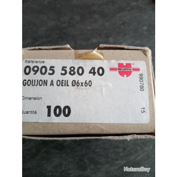Boite de 100 goujons � oeil WURTH