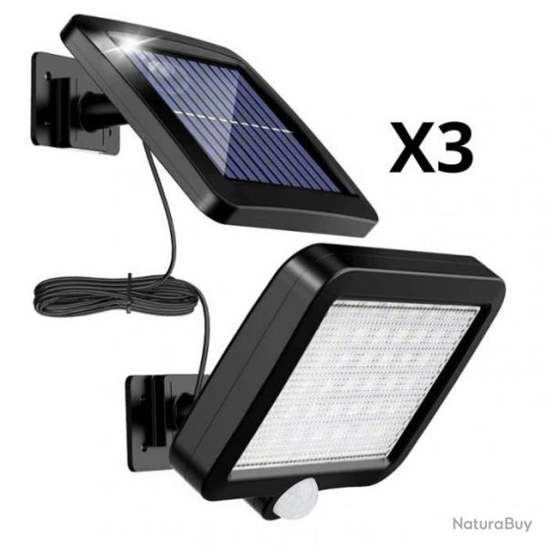Lot de 3 projecteur LED solaire - Etanche IP65 - D�tection � 120�- Livraison gratuite