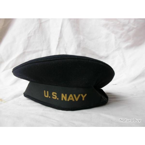 WW2 US BACHI NOIR AM�RICAIN DE LA MARINE " U.S. NAVY " MOD�LE 33 TAILLE 6 5/8 - 52.5 CM