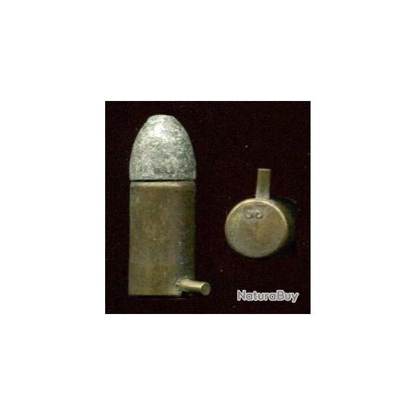 7 mm  broche - balle plomb - marquage en relief : GJ