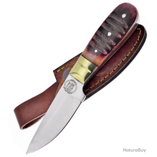 Poignard Montana Skinner Bowie de chasse  manche OS ETUI CUIR