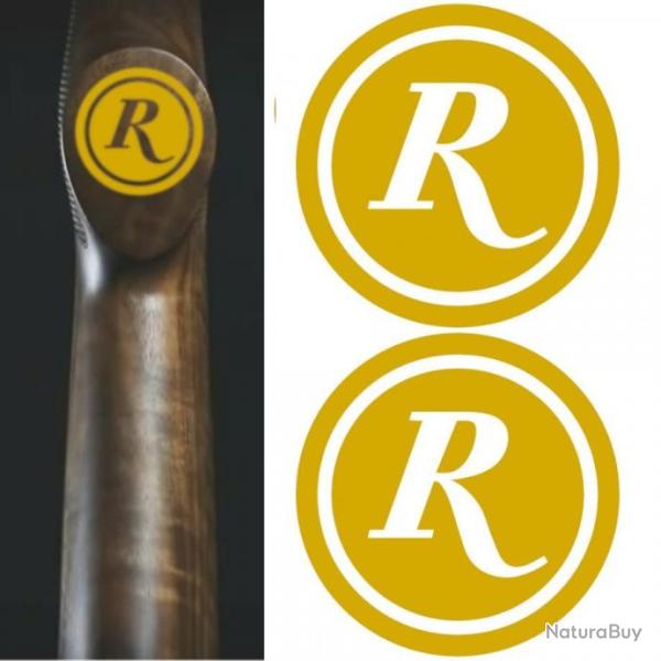 2x Remington Vinyle Autocollant. Id�al pour d�corer votre crosse. 30x30mm, couleur or