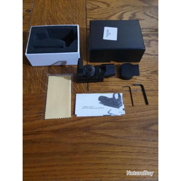 Viseur holographique 1x33 ,4 rticules, point rouge ou vert 3 moa pour rail de 20 mm neuf