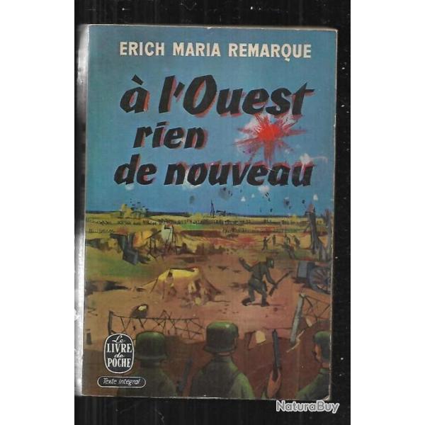 � l'ouest rien de nouveau . erich maria remarque la guerre 1914-1918 cot� allemand poche 197