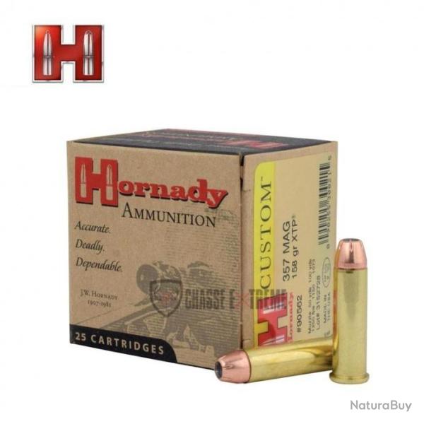 25 Munitions HORNADY Custom Pistol 357 Mag 158 Gr Xtp