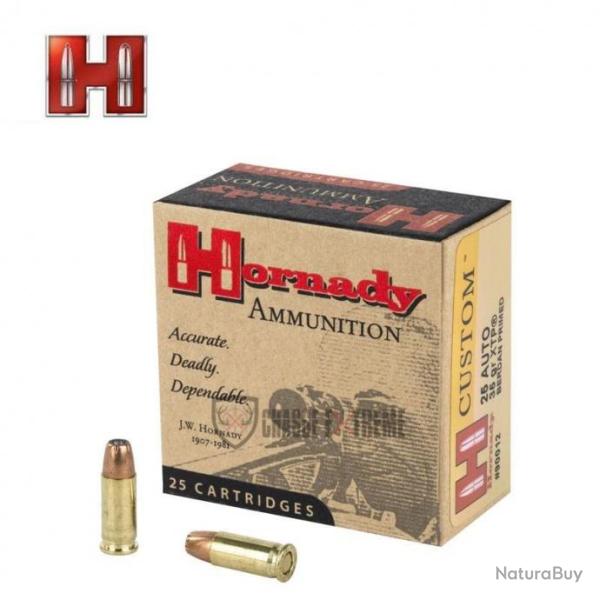25 Munitions HORNADY Custom Pistol 25 Auto 35 Gr Xtp