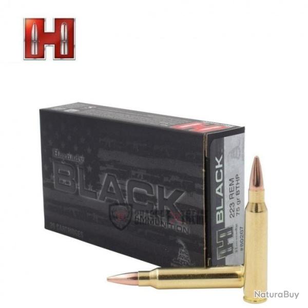 20 Munitions HORNADY Black 223 Rem 75 Gr Bthp