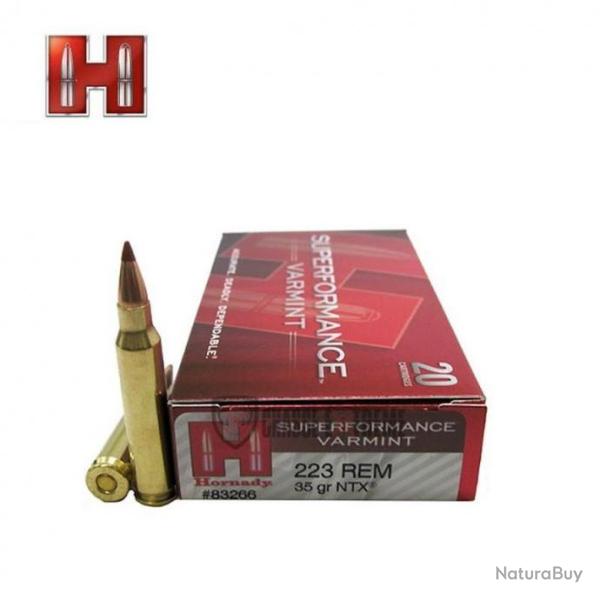 20 Munitions HORNADY Superformance Varmint 223 Rem 35 Gr Ntx