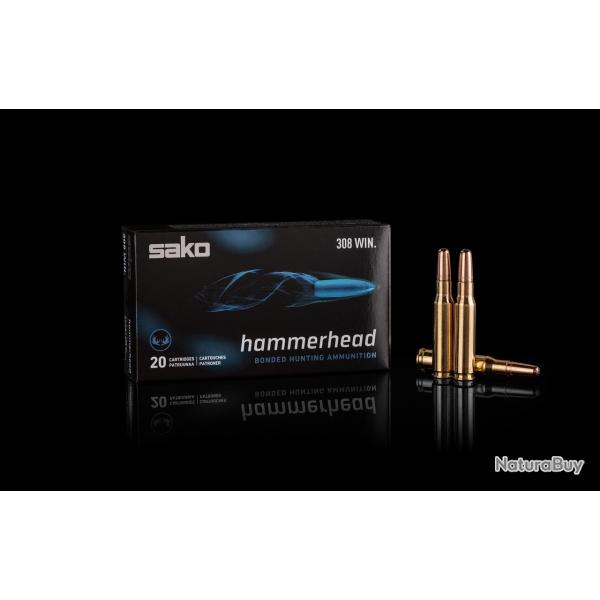 Munitions SAKO 308WIN 11.7G 180GR HAMMERHEAD SP 256A x10 boite