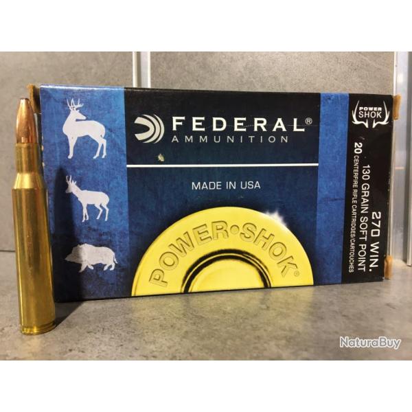 Cartouches FEDERAL Calibre 270 Win 130 gr Soft Point