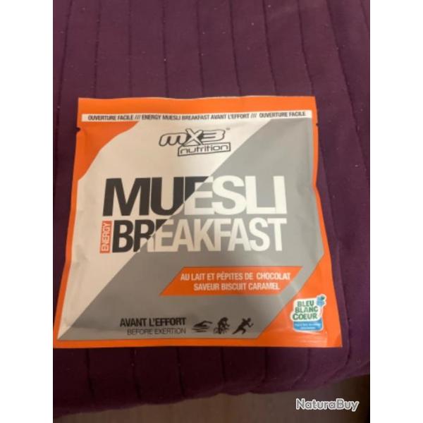 Muesli mx3 au lait et p�pites de chocolat, saveur caramel.