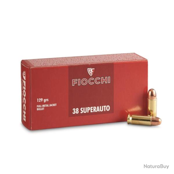 Balles Fiocchi FMJ 129gr Cal .38 Super Auto - Lot de 200 munitions