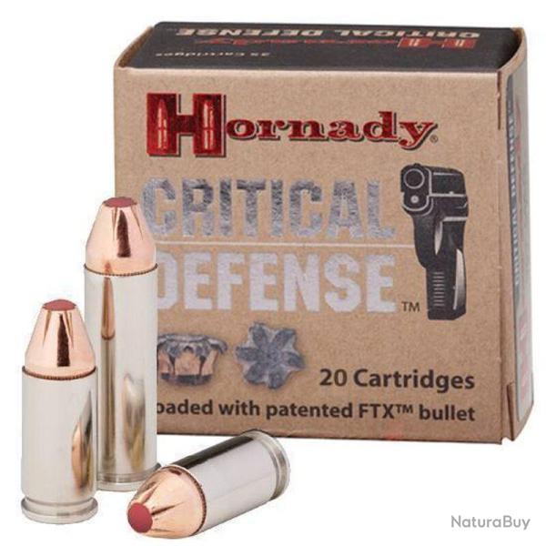 Balles Hornady FTX Critical Defense 165gr Cal .44 Spcial - Lot de 60 munitions